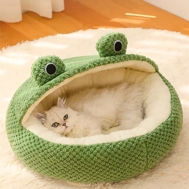 Frog Shape Cat Bed - Pet Cages & Houses Cute Warm Pet Beds