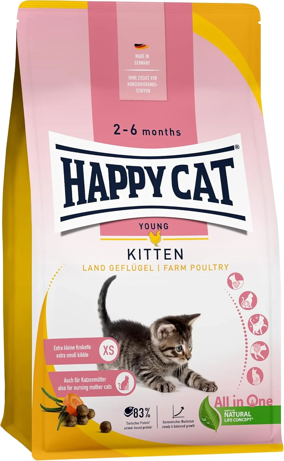 Happy Cat Kitten Young Kitten Farm Poultry 1.3 Kg Bag