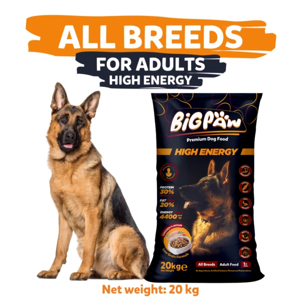 Big Paw High Energy Dog Food - 20kg