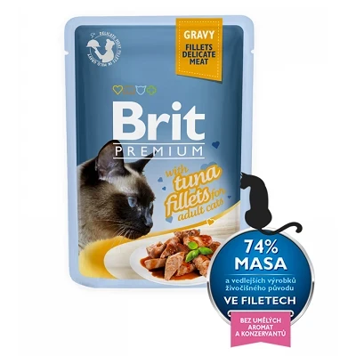 Brit Premium Cat Pouch with Tuna Fillets in Gravy for Adult Cats